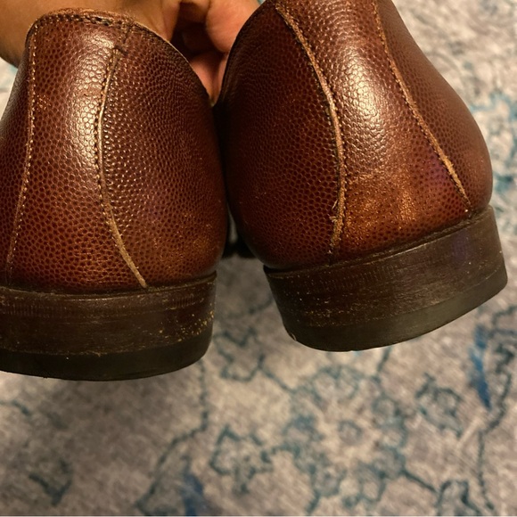 Santoni 15617  02 Brown Pebbled Leather Plain Toe Double Monk Strap Size 8.5D main image 11